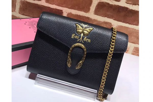 Replica Gucci Butterfly Shoulder Bag Calfskin Leather 516920 Black