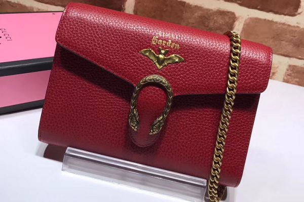 Replica Gucci BugBat Shoulder Bag Calfskin Leather 516920 Red