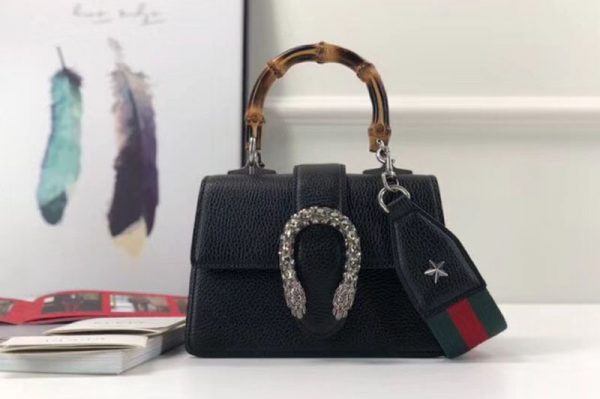 Replica Gucci 523367 Dionysus mini top handle bags Black