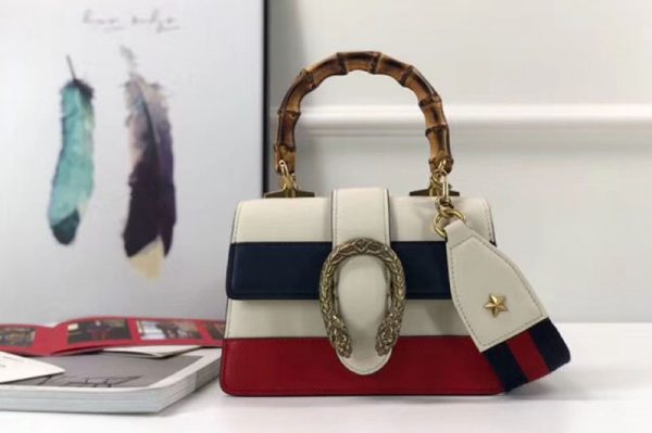 Replica Gucci 523367 Dionysus mini top handle bags Blue/Red/White