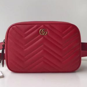 Replica Gucci GG Marmont matelasse belt bag 523380 red