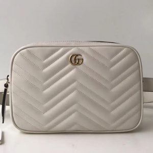 Replica Gucci GG Marmont matelasse belt bag 523380 White