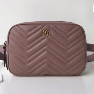 Replica Gucci GG Marmont matelasse belt bag 523380 Pink