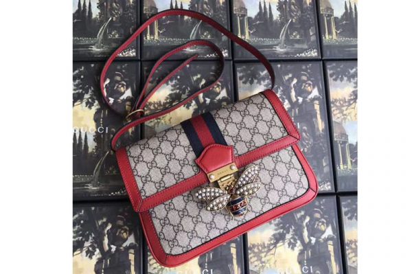 Replica Gucci 524356 Queen Margaret GG Supreme Medium Shoulder Bags Red