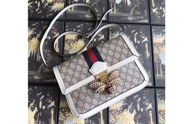 Replica Gucci 524356 Queen Margaret GG Supreme Medium Shoulder Bag White