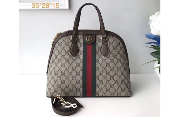 Replica Gucci 524533 Ophidia GG Medium Top Handle Bag Brown