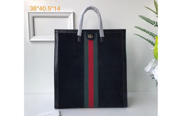 Replica Gucci 524536 Suede Leather Bags Black