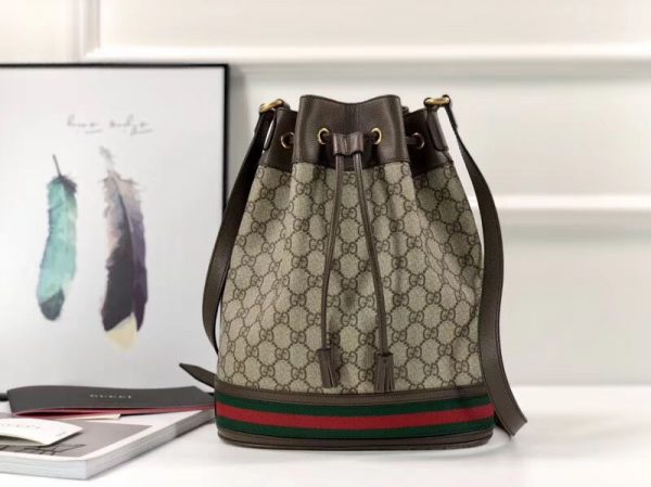 Replica Gucci 540457 Ophidia GG bucket bag Brown