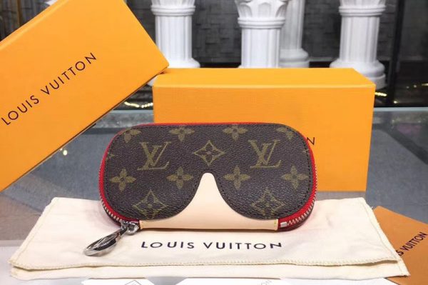 Replica Louis Vuitton GI0196 LV Glasses Cases Emilie Monogram Canvas And VVN Leather Red