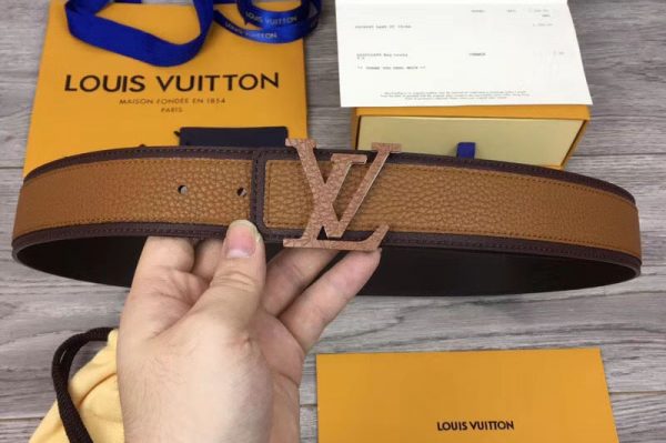 Replica Louis Vuitton M0031U LV Covered 40mm Belt Taurillon Leather Brown