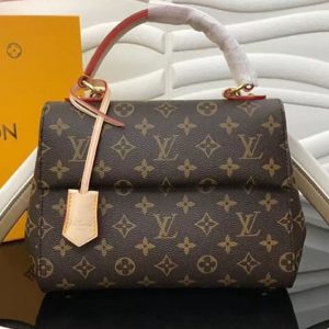 Replica Louis Vuitton M42738 LV Monogram Canvas Cluny BB Bags White