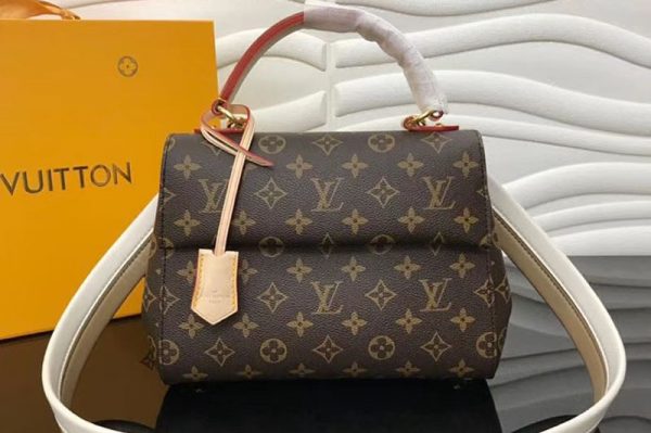 Replica Louis Vuitton M42738 LV Monogram Canvas Cluny BB Bags White