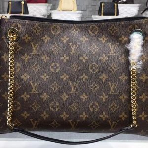 Replica Louis Vuitton M43772 LV Monogram Canvas Surene MM Bags Black