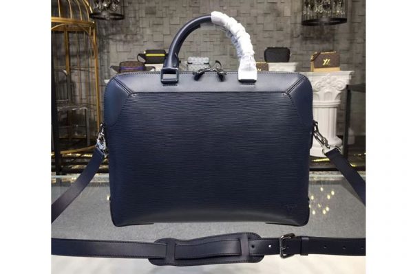 Replica Louis Vuitton M51690 LV Oliver Briefcase Epi Leather Bags Navy Blue