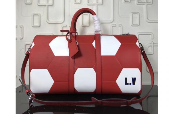 Replica Louis Vuitton M52187 LV Epi Leather Keepall Bandouliere 50 Travel Bags Red