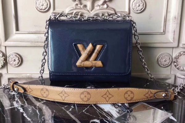 Replica Louis Vuitton M54243 LV Twist PM Bags Monogram vernis Blue