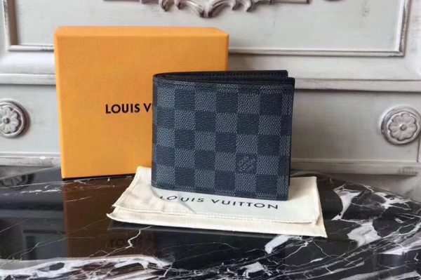 Replica Louis Vuitton N60053 Damier Graphite Canvas Amerigo Wallet