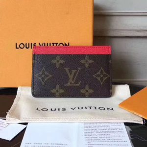 Replica Louis Vuitton M60703 LV Card Holder Monogram Canvas Red