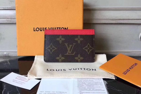 Replica Louis Vuitton M60703 LV Card Holder Monogram Canvas Red