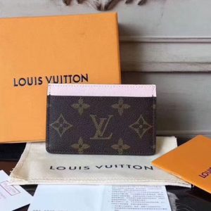 Replica Louis Vuitton M60703 LV Card Holder Monogram Canvas Pink