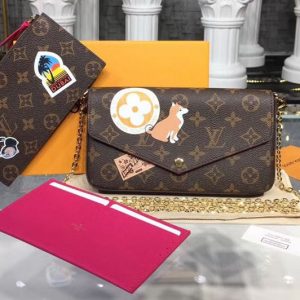 Replica Louis Vuitton M61276 Monogram Canvas Felicie Chain Wallet