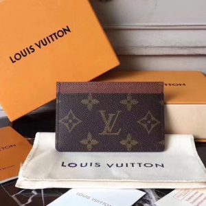 Replica Louis Vuitton M61733 LV Card Holder Monogram Canvas Brown