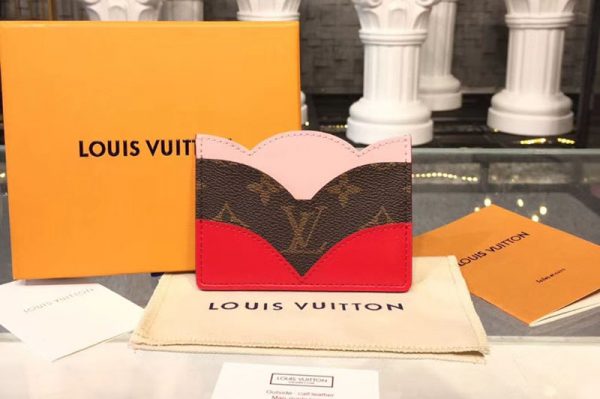 Replica Louis Vuitton M61733 LV Card Holder Monogram Canvas with Leather