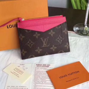 Replica Louis Vuitton M62257 LV Zipped Card Holder Monogram Canvas Rosy