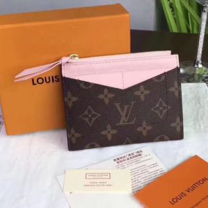 Replica Louis Vuitton M62257 LV Zipped Card Holder Monogram Canvas Pink