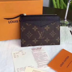 Replica Louis Vuitton M62257 LV Zipped Card Holder Monogram Canvas Black