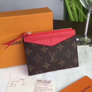 Replica Louis Vuitton M62257 LV Zipped Card Holder Monogram Canvas Red