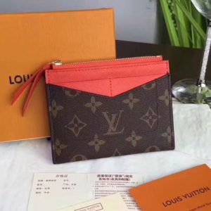 Replica Louis Vuitton M62257 LV Zipped Card Holder Monogram Canvas Orange