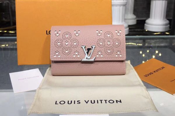 Replica Louis Vuitton M62658 LV Capucines Compact Wallet Taurillon leather Pink