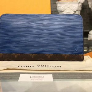 Replica Louis Vuitton M62930 LV Zippy Organizer Wallets Epi Leather Blue