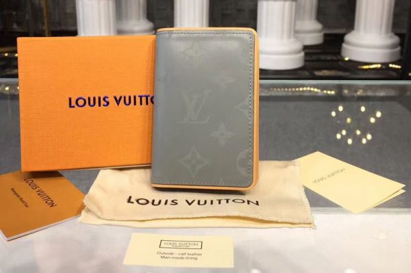 Replica Louis Vuitton M63233 LV Pocket Organizer Wallets Monogram Titanium Canvas