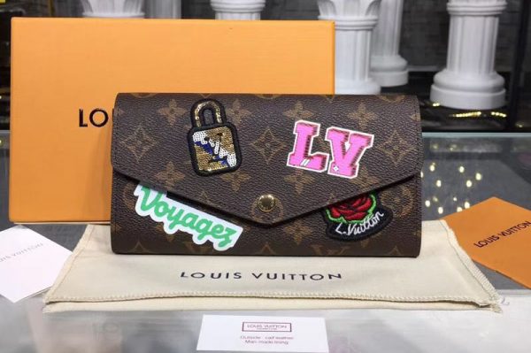 Replica Louis Vuitton M63318 LV Monogram Canvas Sarah Wallet