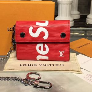 Louis Vuitton x Supreme - Authenticated Wallet - Leather Red Abstract for Women, Very Good Condition