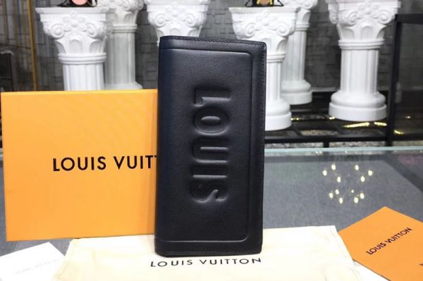 Replica Louis Vuitton M66540 LV Dark infinity Leather Brazza Wallet