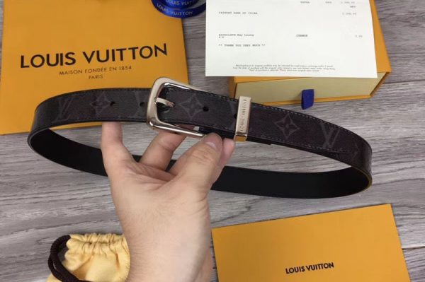 Replica Louis Vuitton MP055U LV Ouest 30mm Belt Monogram Glaze leather strap