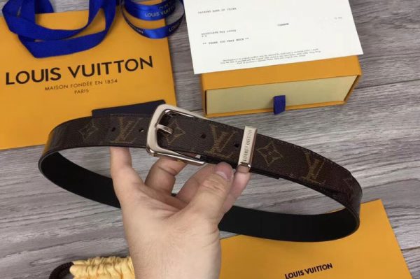 Replica Louis Vuitton MP056U LV Ouest 30mm Belt Monogram Glaze leather strap