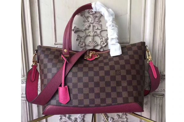 Replica Louis Vuitton N41015 LV Damier Ebene Canvas Hyde Park Fuchsia