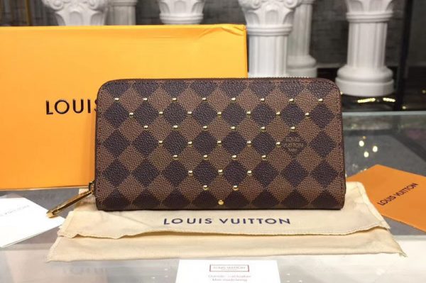 Replica Louis Vuitton N60122 LV Zippy Wallet Damier Ebene Canvas