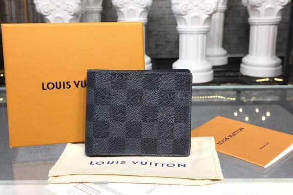 Replica Louis Vuitton N64002 LV Slender ID Wallet Damier Graphite Canvas