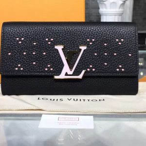 Replica Louis Vuitton M62556 LV Capucines Wallet Taurillon leather Black