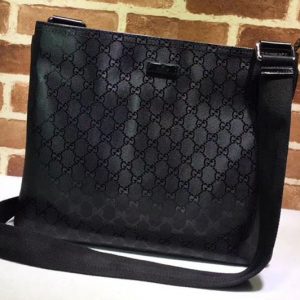 Replica Gucci 201446 GG Supreme Canvas messenger Bags Black