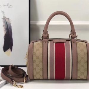 Replica Gucci Vintage Web Canvas Denim Bonton Bag 269876 Pink