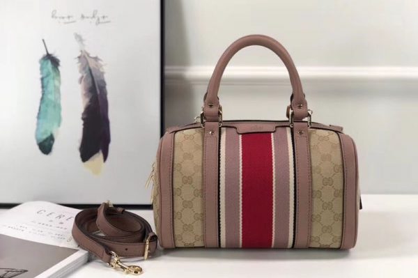 Replica Gucci Vintage Web Canvas Denim Bonton Bag 269876 Pink