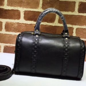 Replica Gucci Vintage Leather Boston Bag 269876 Black