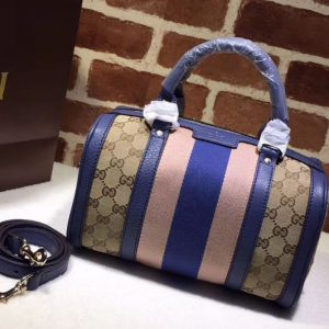 Replica Gucci Vintage Web Canvas Denim Bonton Bag 269876 Blue