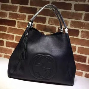 Replica Gucci 282308 Soho Large Leather Shoulder Bags Black